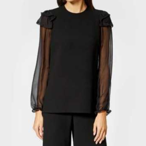 See by Chloe Puff Shoulder Blouse in Black - Picture 1 of 5